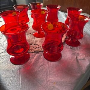 Morgantown vintage red goblets